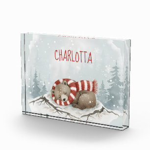 Personalisierter Sleeping Bear Foto-Block, Maßgesc Fotoblock