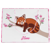 Personalisierter "Sleepy Red Panda" Kirschblossom Große Geschenktüte (Vorderseite)