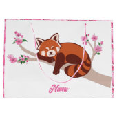 Personalisierter "Sleepy Red Panda" Kirschblossom Große Geschenktüte (Rückseite)