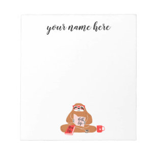 Personalisierter Sloth-Notizblock Notizblock