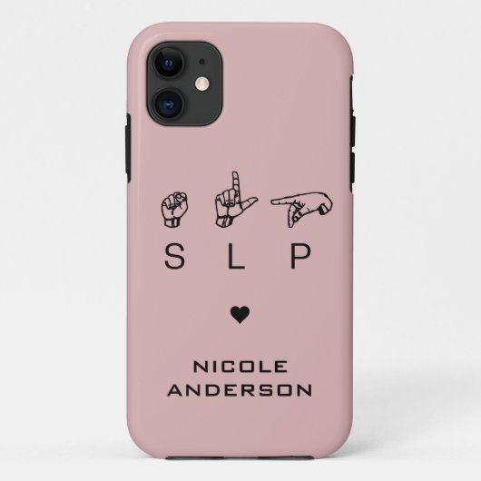 Personalisierter SLP-Sprachpathologe ASL Case-Mate iPhone Hülle (Rückseite)