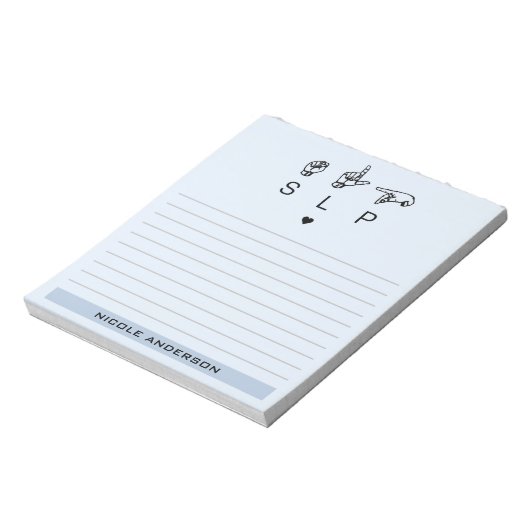 Personalisierter SLP-Sprachpathologe ASL Notizblock (Rotiert)