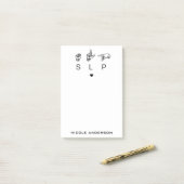 Personalisierter SLP-Sprachpathologe ASL Post-it Klebezettel (Auf Schreibtisch)