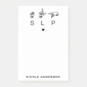 Personalisierter SLP-Sprachpathologe ASL Post-it Klebezettel (Vorderseite)