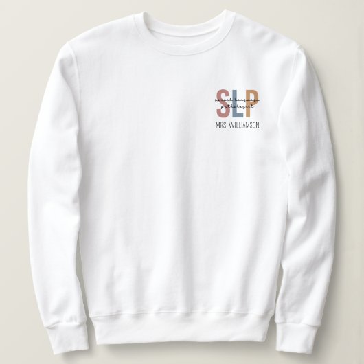 Personalisierter SLP-Sprachpathologe Sweatshirt (Design vorne)