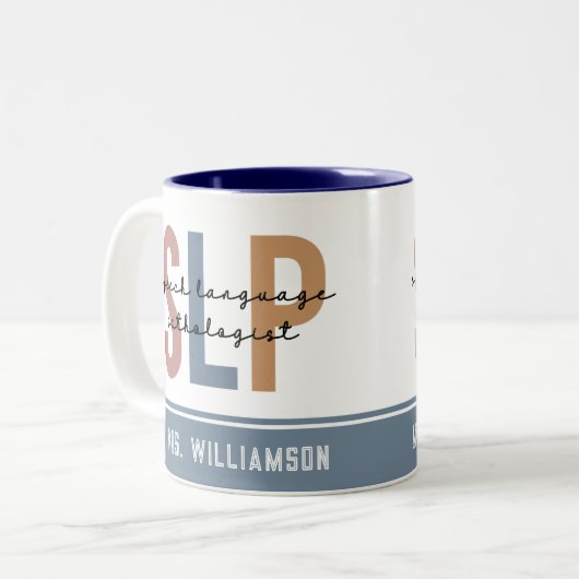 Personalisierter SLP-Sprachpathologe Zweifarbige Tasse (Vorderseite Links)