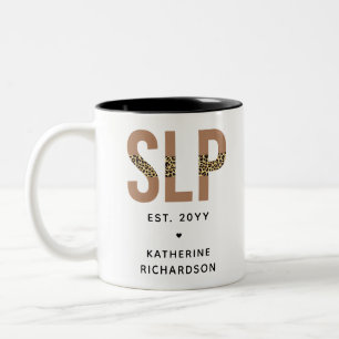 Personalisierter SLP-Sprecher Pathologe Leopard Pr Zweifarbige Tasse