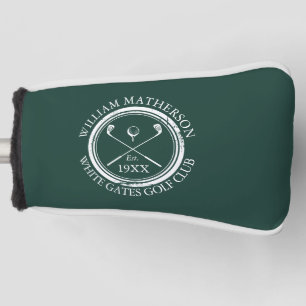 Personalisierter Smaragdgrüner Golfclub-Name Golf Headcover