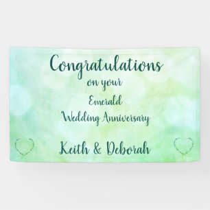 Personalisierter Smarald Wedding Jahrestag Banner