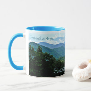Personalisierter Smoky Mountains Blue Green Becher Tasse