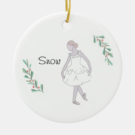 Personalisierter Snow-Keepake Keramik Ornament (Vorne)