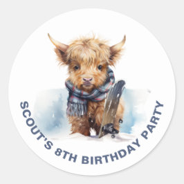 Personalisierter Snowboarden-Sticker Runder Aufkleber