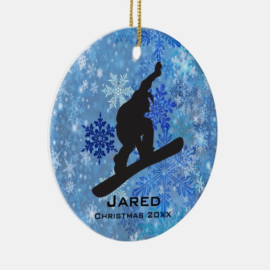 Personalisierter Snowboarder Keramikornament (Rechts)