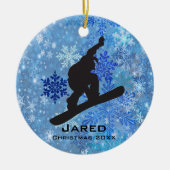 Personalisierter Snowboarder Keramikornament (Vorne)