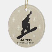 Personalisierter Snowboarder Keramikornament (Links)