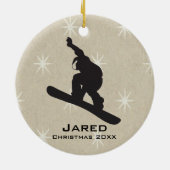 Personalisierter Snowboarder Keramikornament (Hinten)