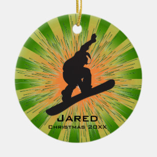 Personalisierter Snowboarder Keramikornament