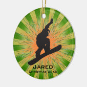 Personalisierter Snowboarder Keramikornament (Links)