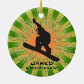 Personalisierter Snowboarder Keramikornament (Hinten)