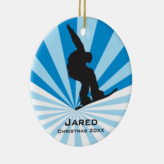 Personalisierter Snowboarder Keramikornament (Rechts)
