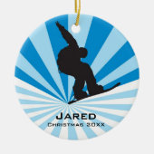 Personalisierter Snowboarder Keramikornament (Vorne)