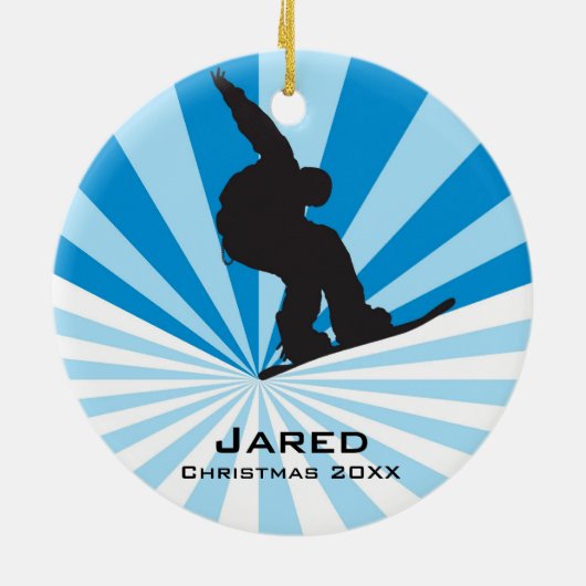 Personalisierter Snowboarder Keramikornament (Hinten)