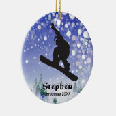 Personalisierter Snowboarder Keramikornament (Rechts)