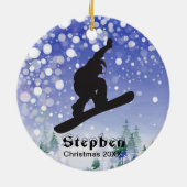 Personalisierter Snowboarder Keramikornament (Hinten)
