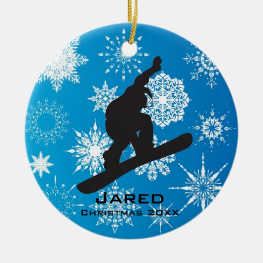 Personalisierter Snowboarder Keramikornament (Vorne)