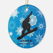 Personalisierter Snowboarder Keramikornament (Links)