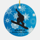 Personalisierter Snowboarder Keramikornament (Hinten)