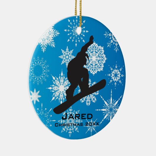 Personalisierter Snowboarder Keramikornament (Rechts)