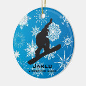 Personalisierter Snowboarder Keramikornament (Links)