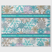 Personalisierter Snowflake-Geschenkwrap Geschenkpapier (Flach)