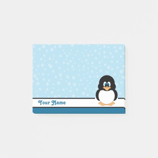 Personalisierter Snowflake Pinguin Post-it®-Hinwei Post-it Klebezettel (Vorderseite)