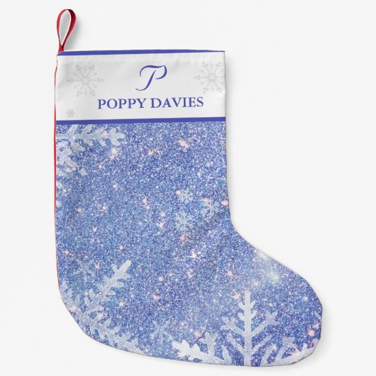 Personalisierter Snowflake Weihnachten Strumpf Kleiner Weihnachtsstrumpf (Vorderseite)