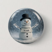 Personalisierter Snowman Button mit benutzerdefini (Vorderseite)
