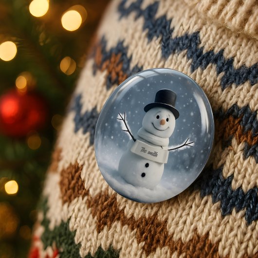 Personalisierter Snowman Button mit benutzerdefini