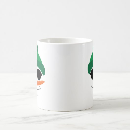 Personalisierter Snowman Grüner Hut und Sonnenbril Kaffeetasse (Mittel)