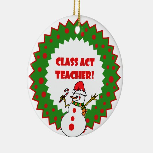 Personalisierter Snowman Lehrer Keepake Ornament (Rechts)