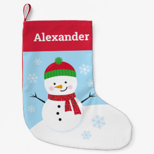 Personalisierter Snowman Weihnachts-Strumpf für K Kleiner Weihnachtsstrumpf