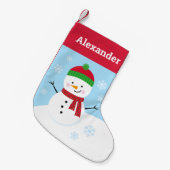 Personalisierter Snowman Weihnachts-Strumpf für Ki Kleiner Weihnachtsstrumpf (Vorderansicht (hängend))