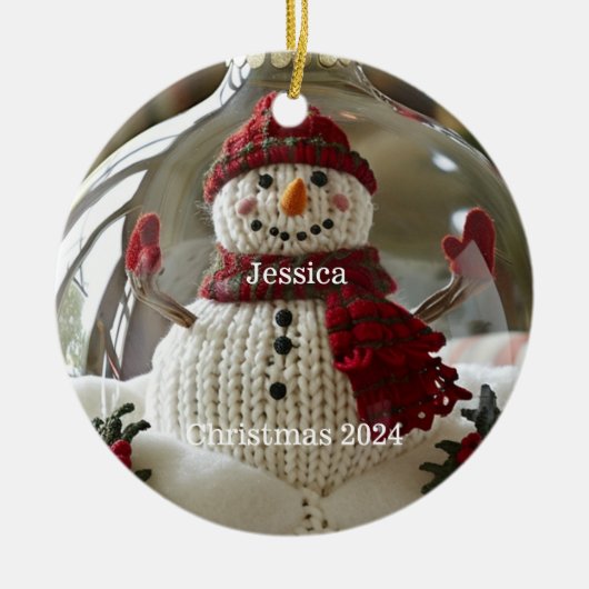 Personalisierter Snowman Weihnachtsschmuck (Vorne)