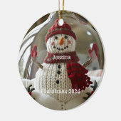 Personalisierter Snowman Weihnachtsschmuck (Links)