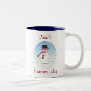 personalisierter Snowman Zweifarbige Tasse