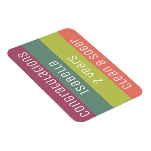 Personalisierter Sobriety Jubiläum 12 Stufen Gebur Magnet (Rechte Seite)