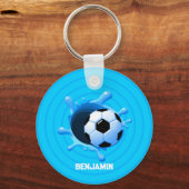 Personalisierter Soccer-Ball-Schlüsselanhänger Schlüsselanhänger (Rückseite)