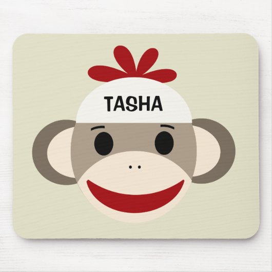 Personalisierter Socken-Affe Mousepad für Kinder (Vorne)
