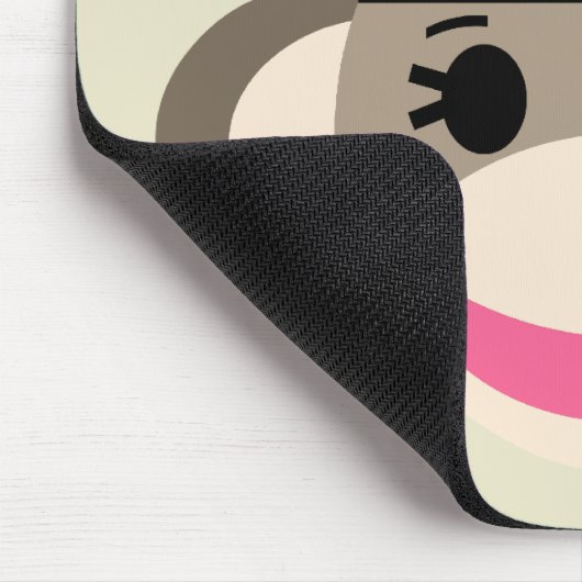 Personalisierter Socken-Affe Mousepad für Kinder (Ecke)