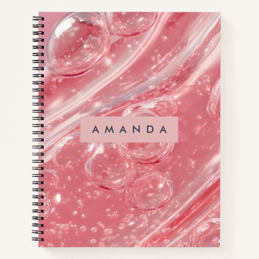 Personalisierter Soft Blush Bubble Swirl Glänzende Notizblock (Vorderseite)